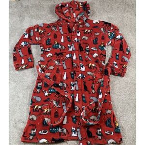 Vera Bradley Women's Hooded Robe S /M Red Cats Kitten Meow Cat Lady Fuzzy Fleece